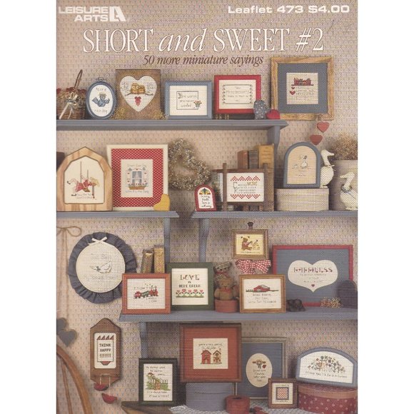 Vintage Cross Stitch Patterns, Short and Sweet #2 Miniature Sayings, Leisure Art - Picture 1 of 2